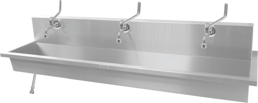 Aquasensor wastrog 3d-e Aquasensor rvs wasgoot 1800mm met 3 drukknopkranen