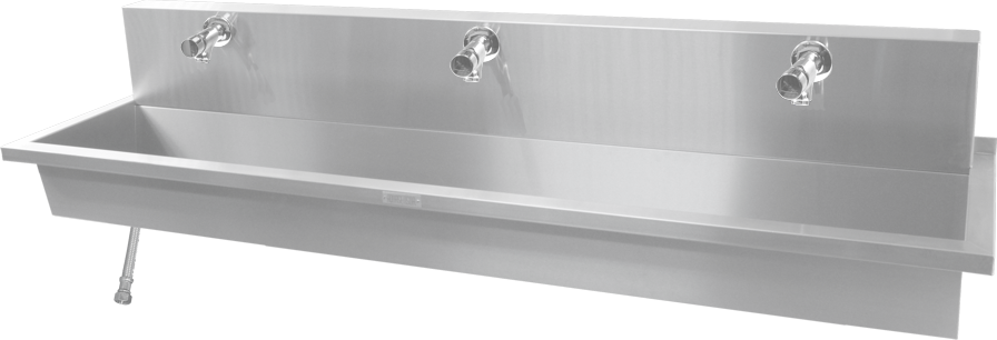Aquasensor wastrog 3d-p Aquasensor rvs wasgoot 1800mm met 3 drukknopkranen